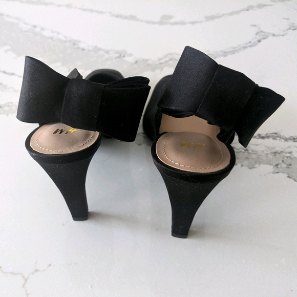 NWOT H&M sling back heels with bows - Picture 2 of 3